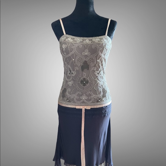 Vintage Cache Beaded/Sequined Silk Dress - Picture 5 of 6